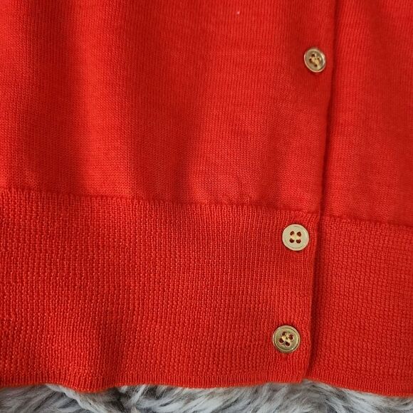 J. Crew Long Sleeve Button Down Cardigan Sweater Orange with Gold Buttons XXXS - Picture 3 of 10